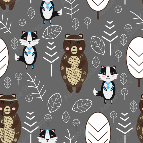 seamless pattern with bear ...