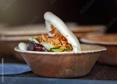 Canvas Print tasty fast food at a street food festival in stockholm