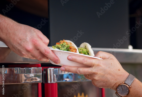 Photography tasty fast food at a street food festival in stockholm