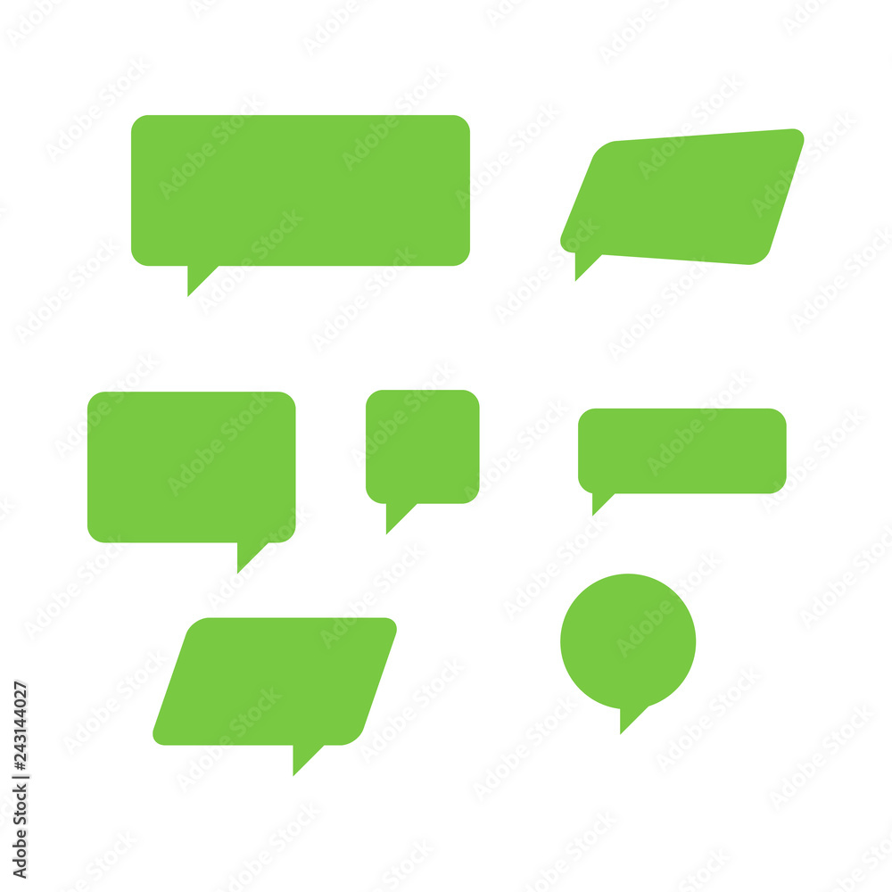 Modern speech set of bubbles isolated on white background Modern speech set of bubbles isolated on white background