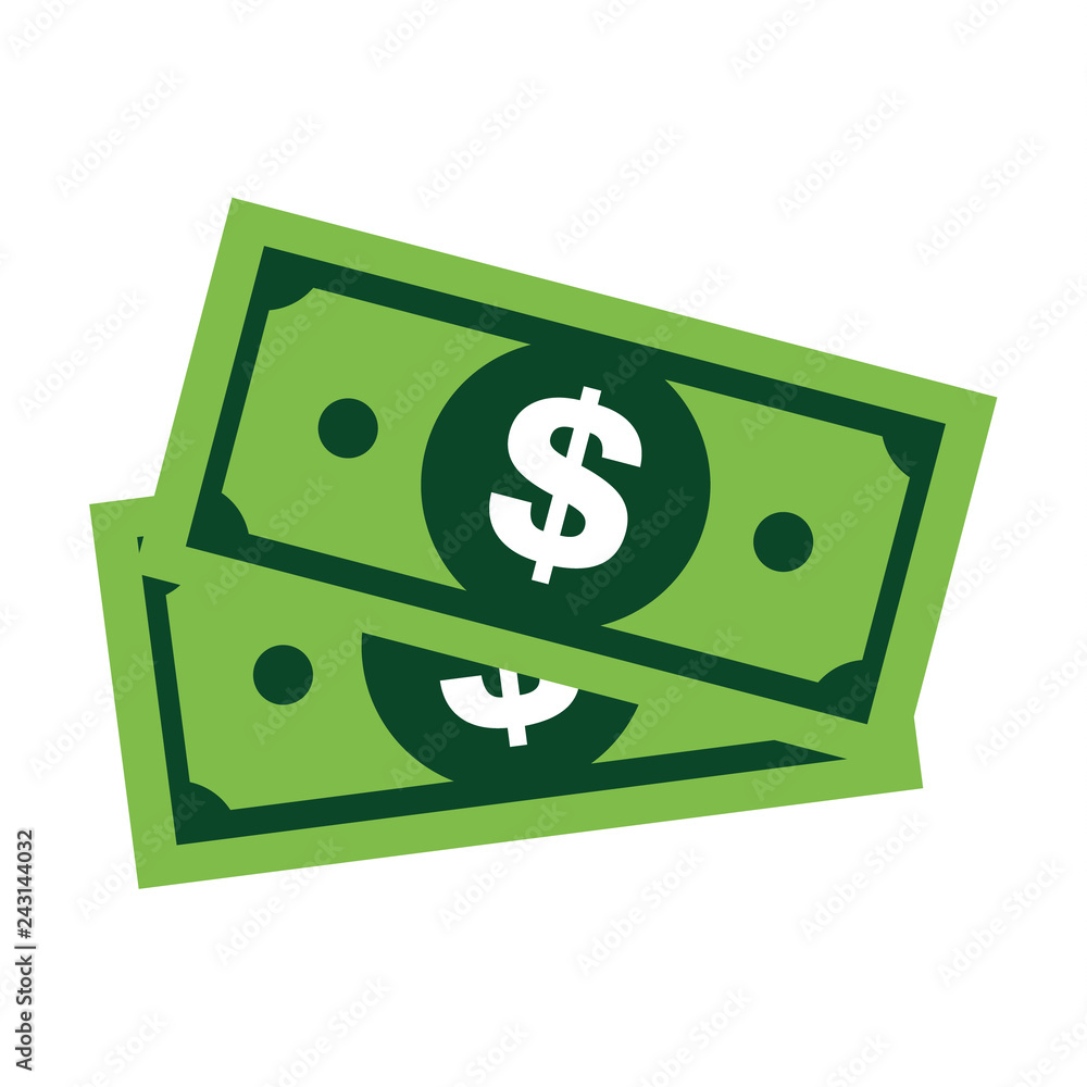 Modern dollar sign vector. Paper money symbol isolated on white background Modern dollar sign vector. Paper money symbol isolated on white background