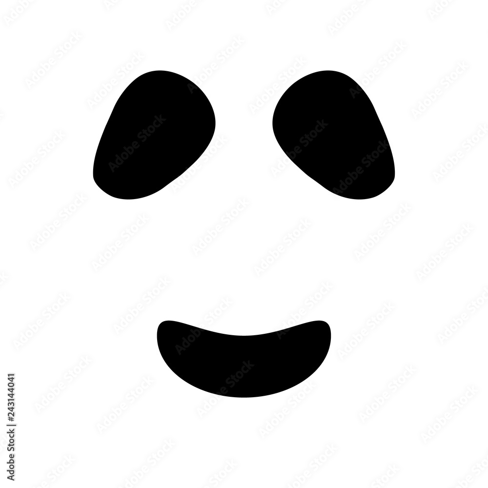 Ghost halloween icon face vector isolated on white background