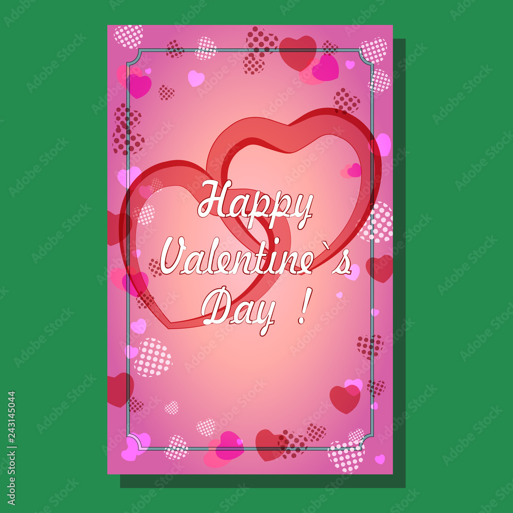 Valentine's card with hearts.