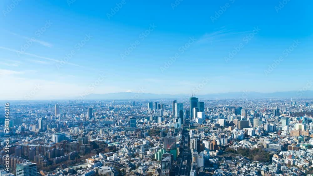 富士山と東京・タイムラプス・2019年・4K