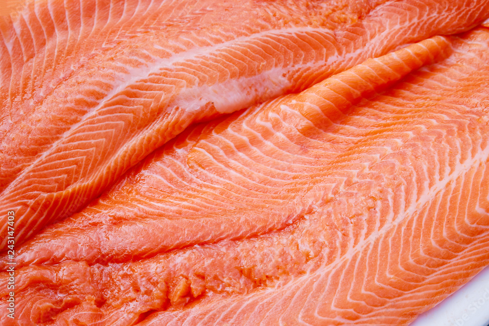 salmon fish with fresh salmon fish with fresh