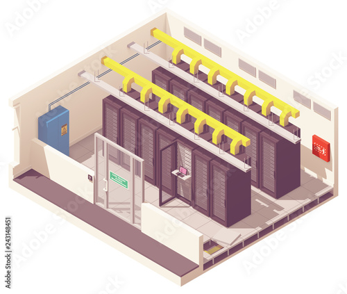Vector isometric server room