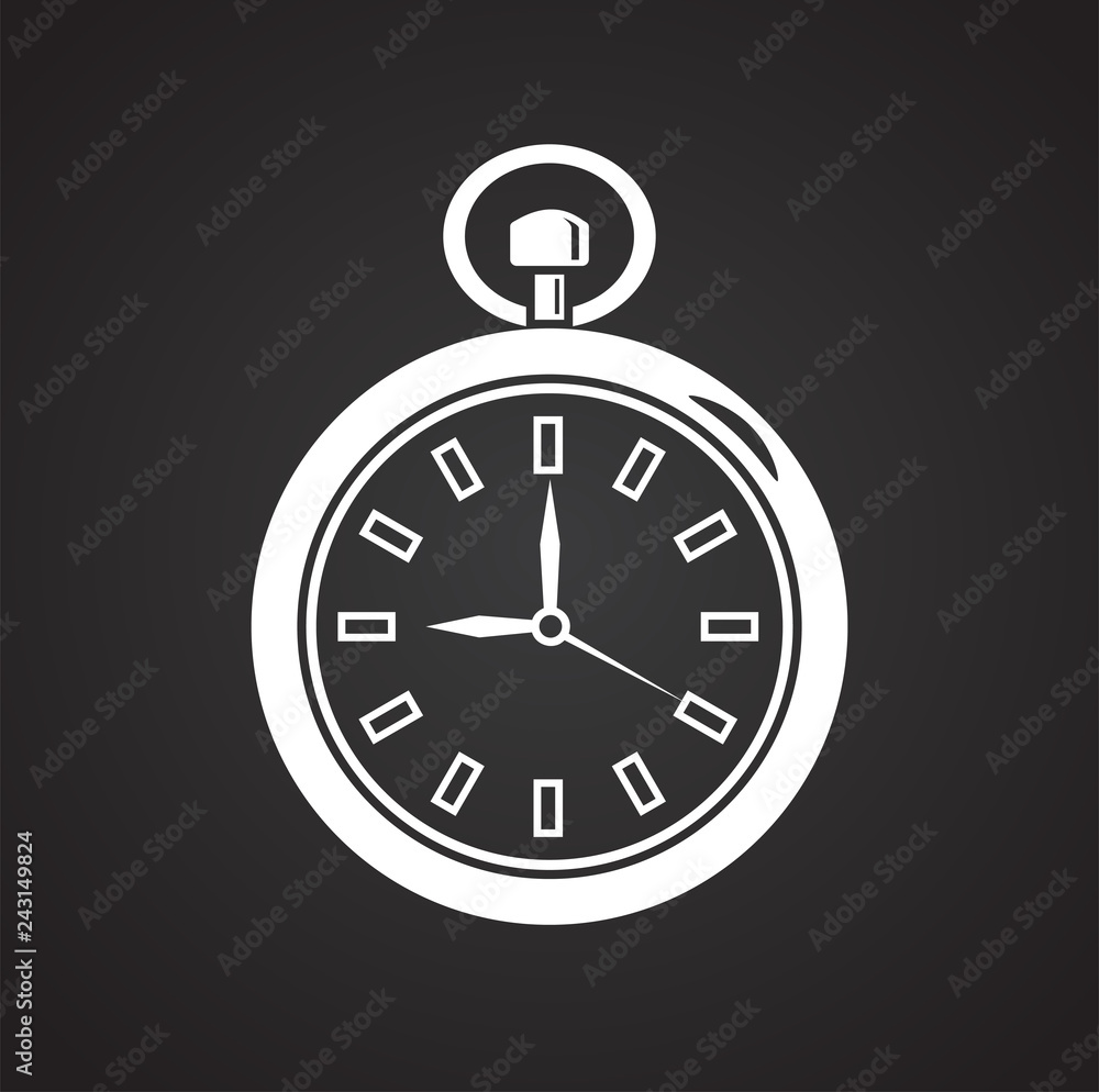 Time icon on black background for graphic and web design, Modern simple vector sign. Internet concept. Trendy symbol for website design web button or mobile app Time icon on black background for graphic and web design, Modern simple vector sign. Internet concept. Trendy symbol for website design web button or mobile app