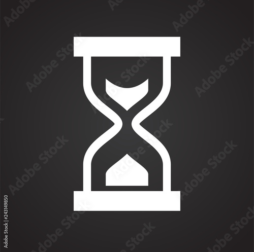 Time icon on black background for graphic and web design, Modern simple vector sign. Internet concept. Trendy symbol for website design web button or mobile app