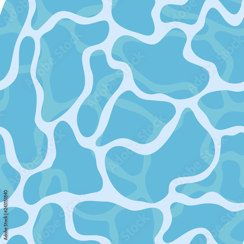 Seamless water surface texture with sun reflections. Vector illustration.