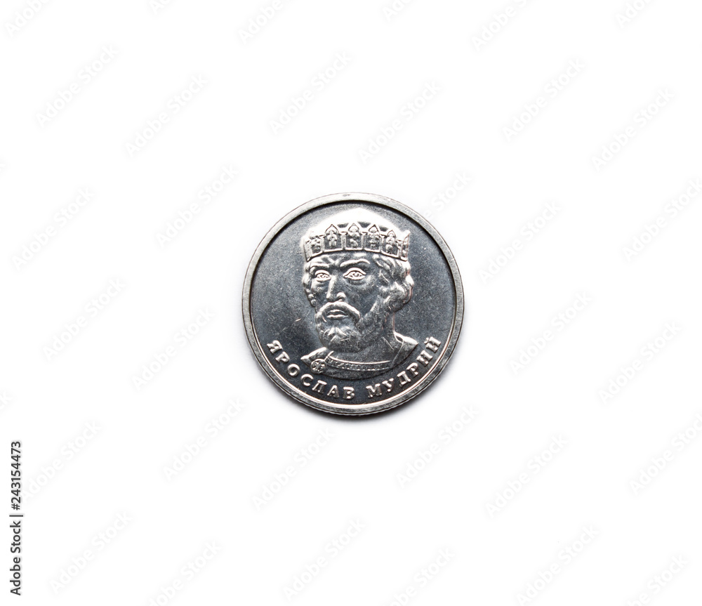 new ukrainian grivna coin isolated on white new ukrainian grivna coin isolated on white