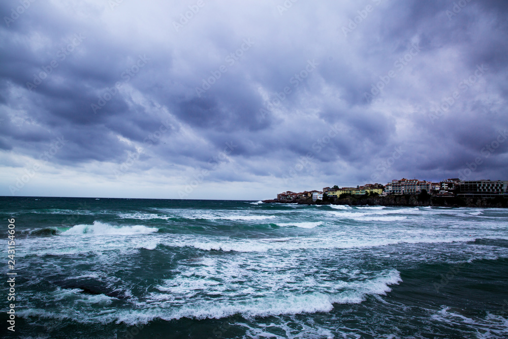 Storm on black sea, Sozopol, Bulgaria.