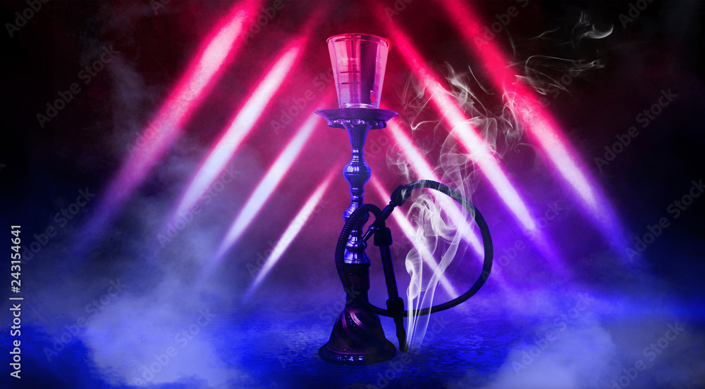 Hookah on a beautiful oriental background, smoke Hookah on a beautiful oriental background, smoke