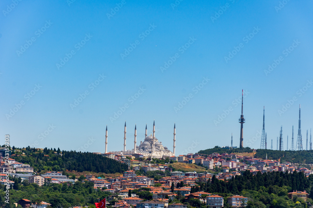 The view to the new and largest mosque in Turkey
