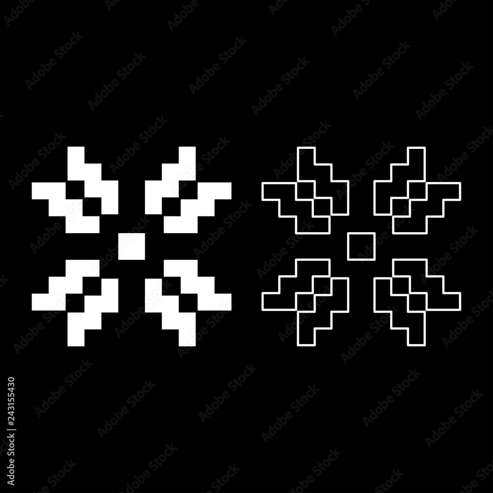 Scandinavian pattern icon set white color illustration flat style simple image Scandinavian pattern icon set white color illustration flat style simple image