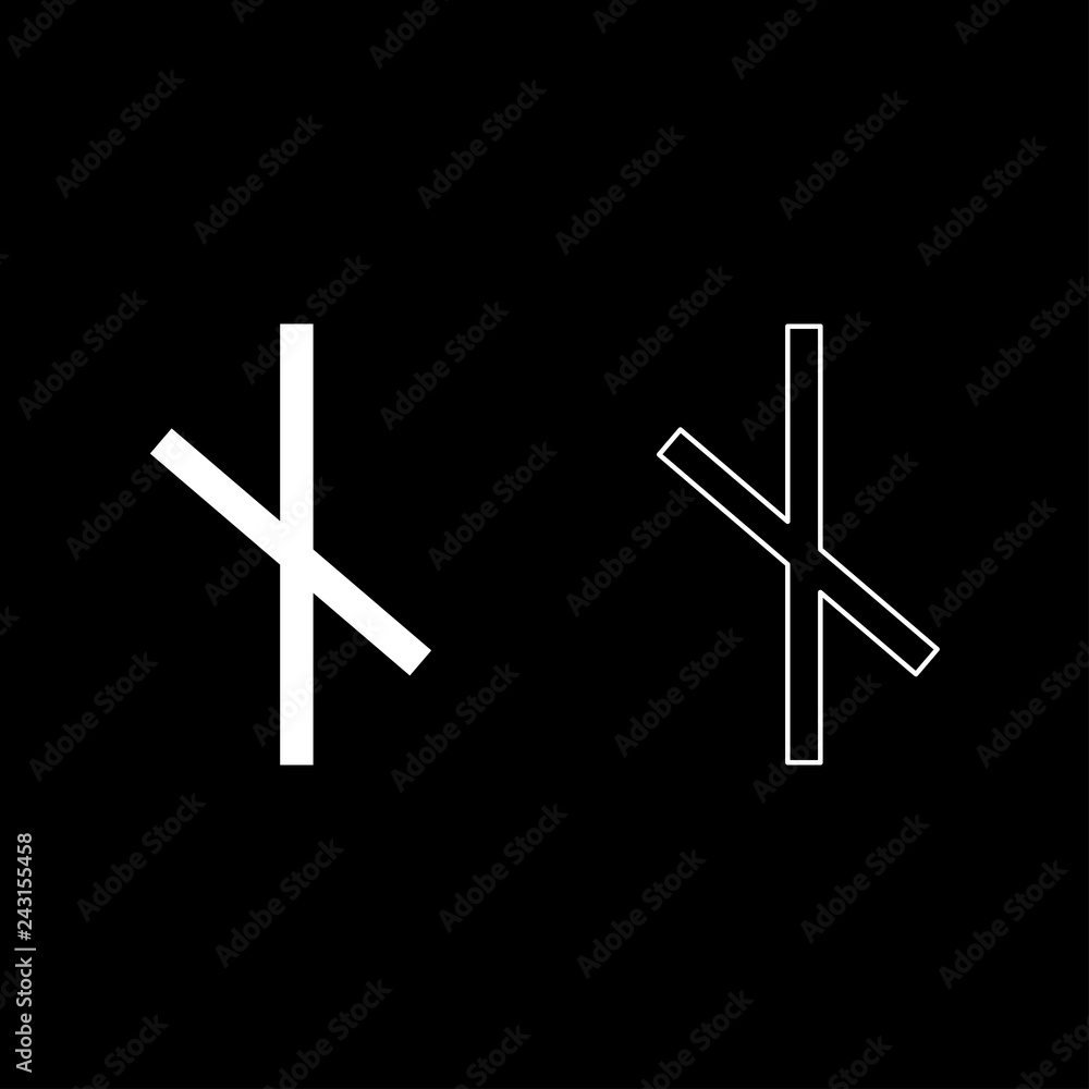 Nauthis rune Neidis need night not symbol icon set white color illustration flat style simple image Nauthis rune Neidis need night not symbol icon set white color illustration flat style simple image