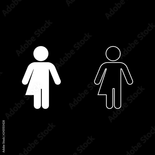 Symbol concept of gender loyalty Transvestite concept Homosexual icon set white color illustration flat style simple image