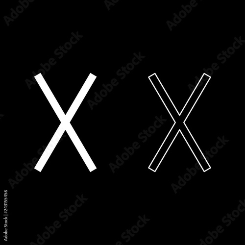Gebo rune Gift talent sign icon set white color illustration flat style simple image