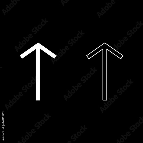 Teiwaz rune Telwaz tyr warrior symbol icon set white color illustration flat style simple image