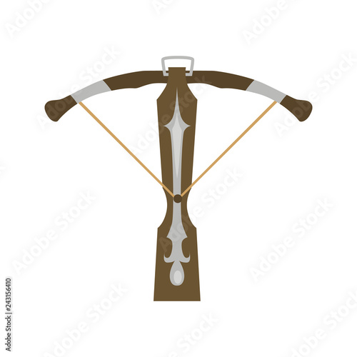 middle ages time crossbow color flat icon