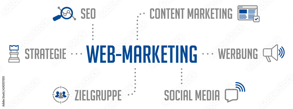 Web-Marketing Infografik Blau