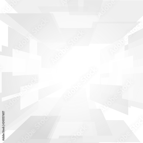 Vector : Abstract white perspective square on white background