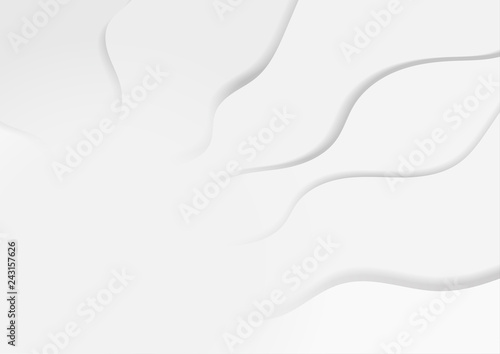Vector : Abstract white curves and shadow on white background