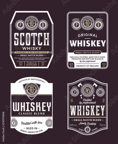 Whiskey and scotch whisky labels