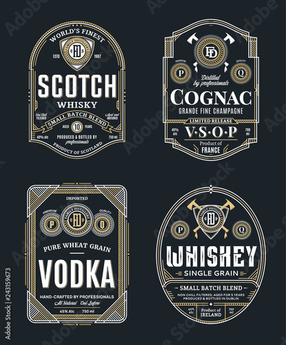 Alcoholic drinks labels