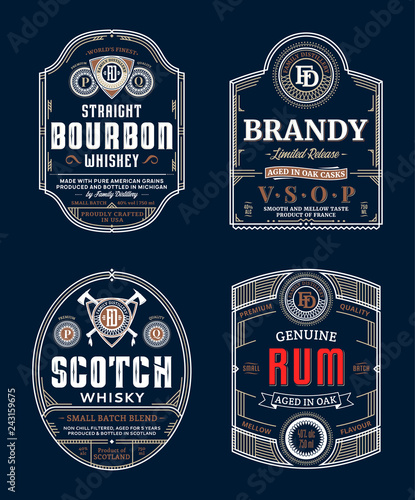 Alcoholic drinks labels