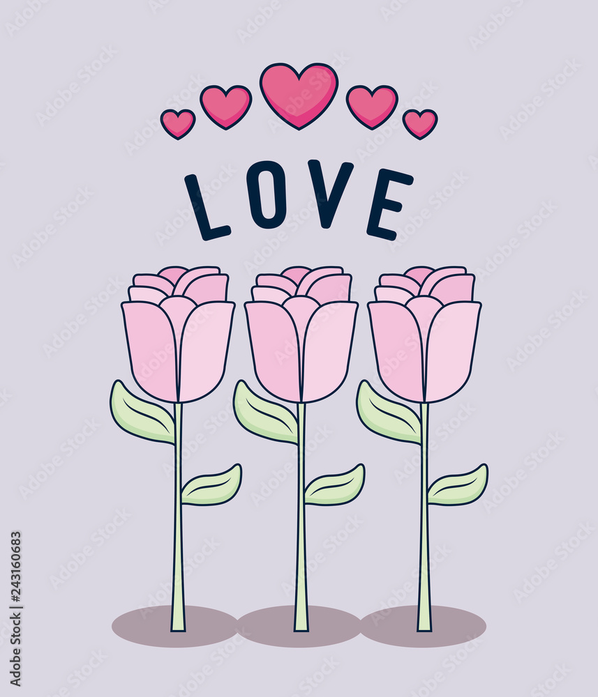 Fototapeta premium happy valentines day roses