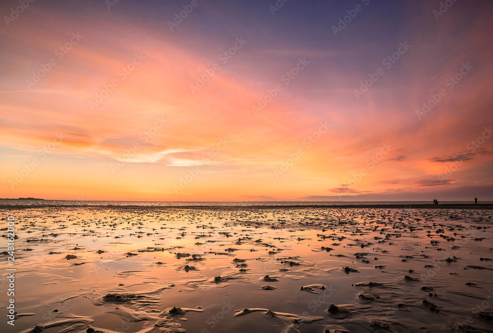 Obraz premium Fantastyczny nastrój oświetlenia na Morzu Północnym