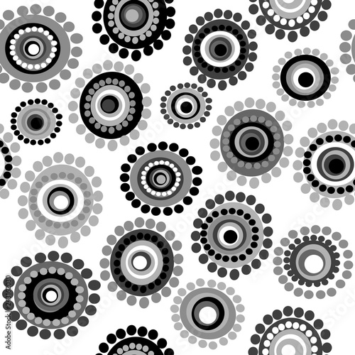 Black and white doodle floral background