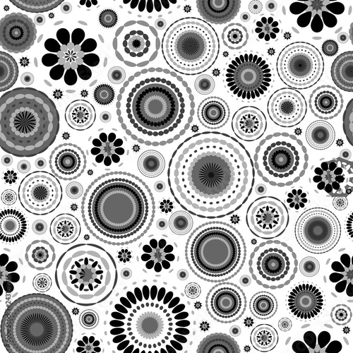 Black and white floral background