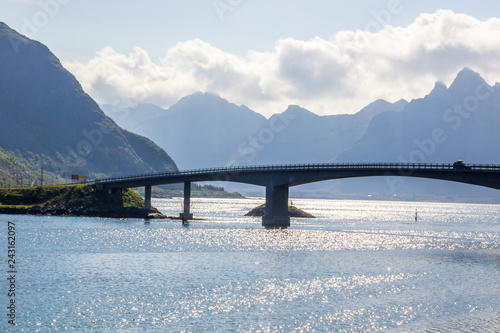 bridge on Vestvagoy island in Lofoten in Norway © tmag