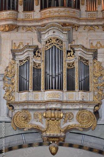ROMANIA, Bistrita,, old organ in The Evangelical Church