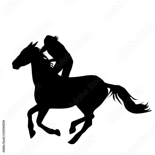 Silhouette of horse rider