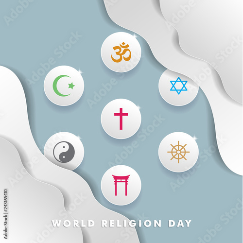 World religion day background poster