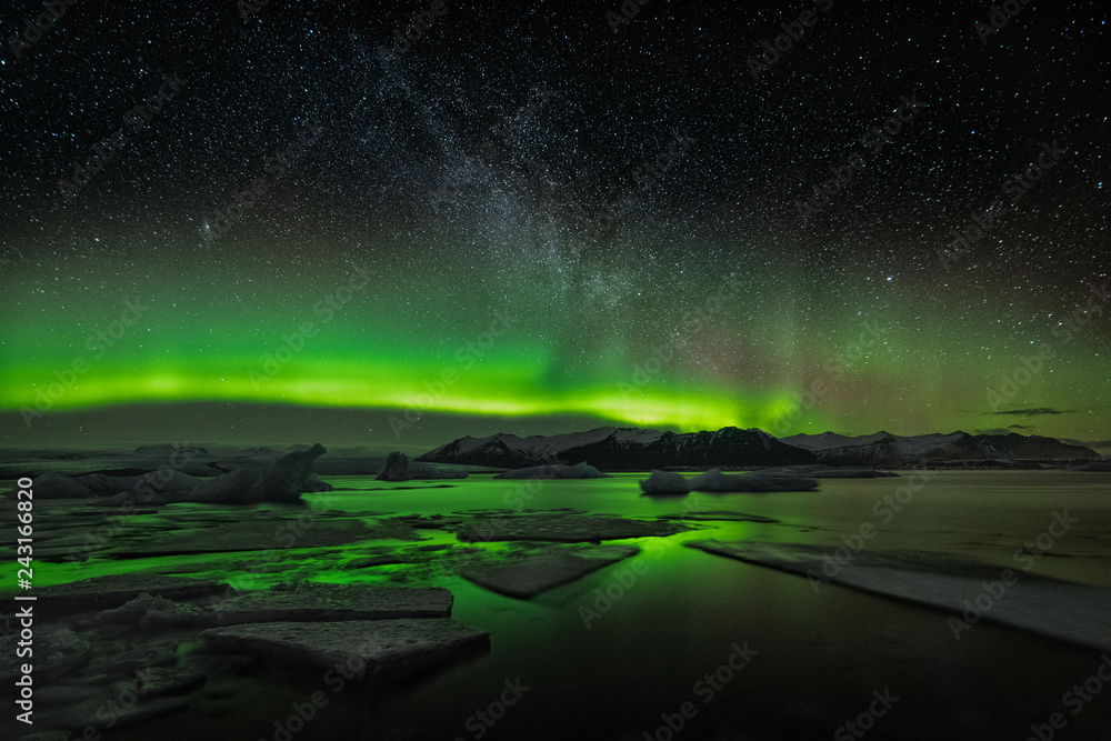 Iceland Jökulsárlón Northen Lights