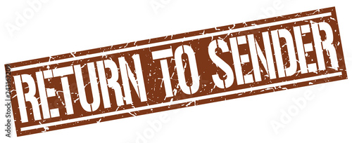 return to sender square grunge stamp