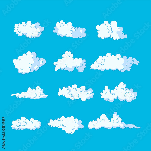 Cloud vector icon set.
