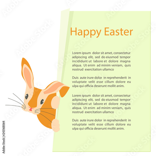 Cute Easter Bunny Looks Out 