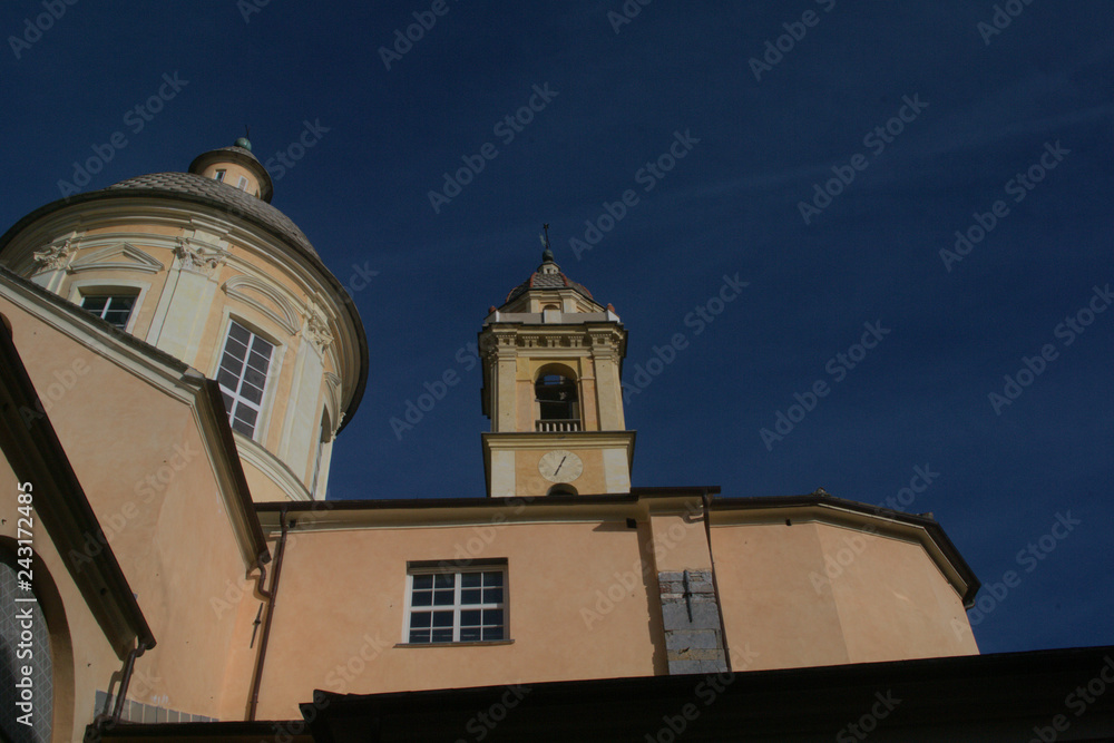 tower of the church, architecture, tower, religion, building, sky,blue