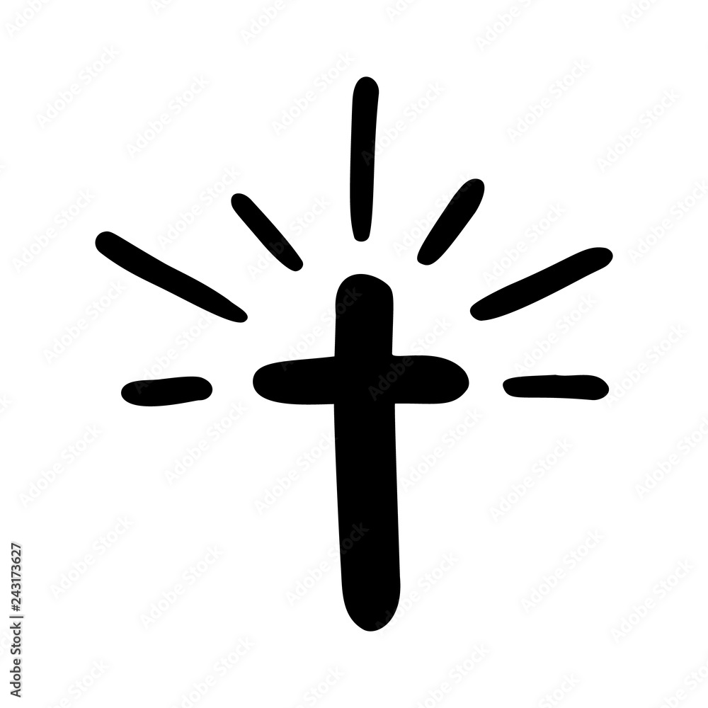 Vector illustration of Christian Logo. Emblem with concept of Cross with Religious community Life. Design element for poster, logo, badge, sign Vector illustration of Christian Logo. Emblem with concept of Cross with Religious community Life. Design element for poster, logo, badge, sign