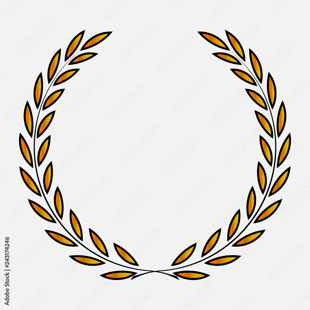 icon laurel wreath, spotrs design - illustration Black
