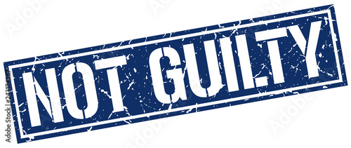 not guilty square grunge stamp