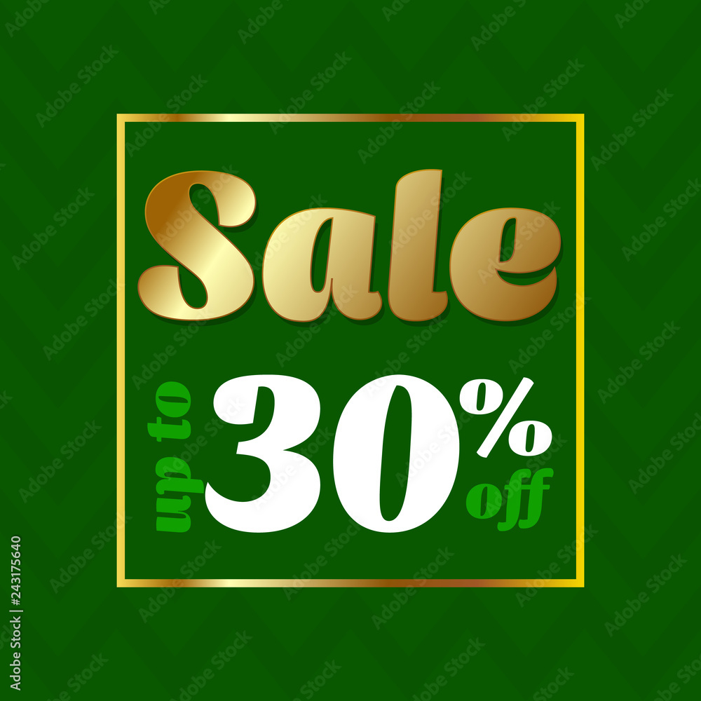 sale banner discount 30% Special offer, sale. green background. vector illustration sale banner discount 30% Special offer, sale. green background. vector illustration