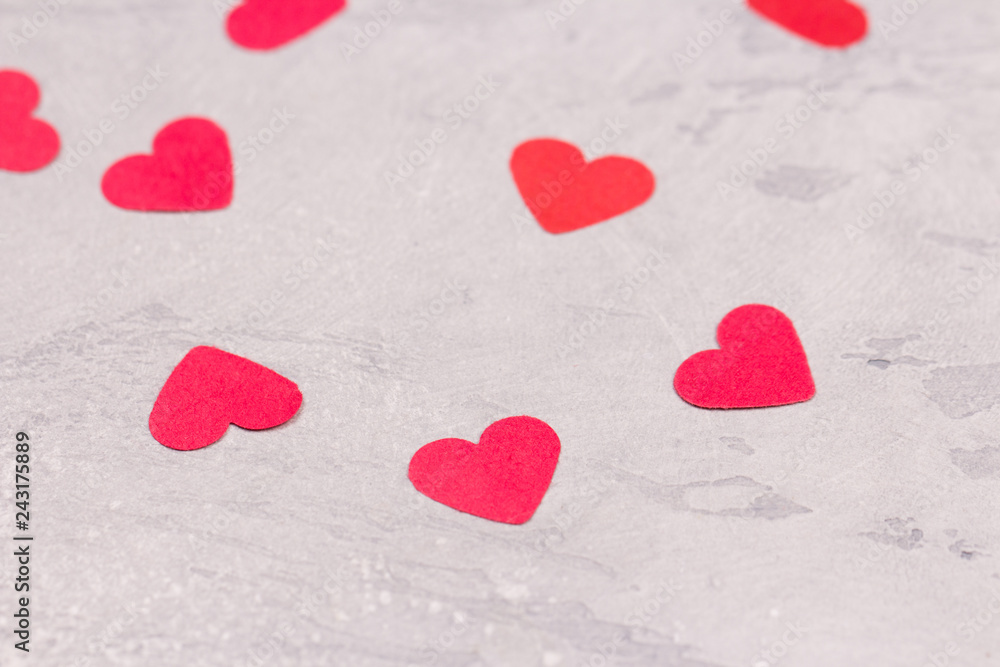 Obraz premium Heart shaped cut paper arrange as background.