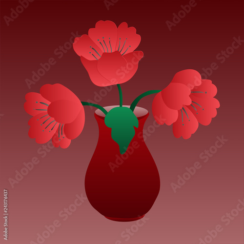 Fototapeta Naklejka Na Ścianę i Meble -  Red poppies in a vase
