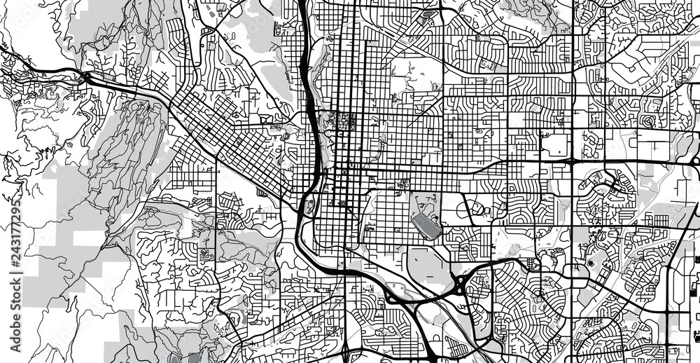 Obraz premium Urban vector city map of Colorado Springs, Colorado, United States of America