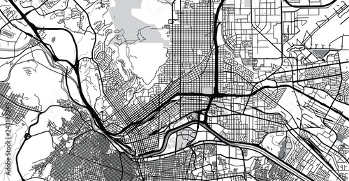 Urban vector city map of El Paso, Texas, United States of America